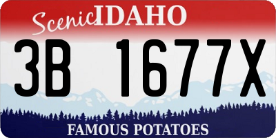 ID license plate 3B1677X