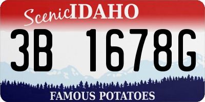 ID license plate 3B1678G