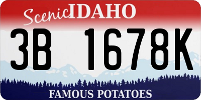 ID license plate 3B1678K