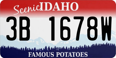 ID license plate 3B1678W