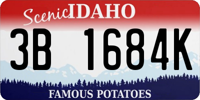 ID license plate 3B1684K