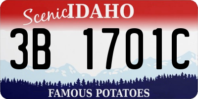 ID license plate 3B1701C