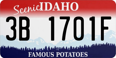 ID license plate 3B1701F