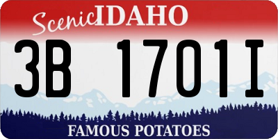 ID license plate 3B1701I