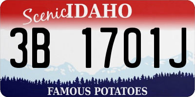 ID license plate 3B1701J