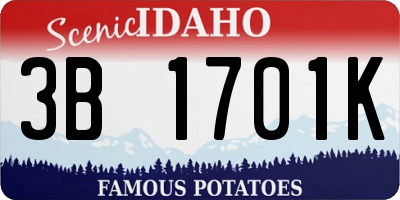 ID license plate 3B1701K
