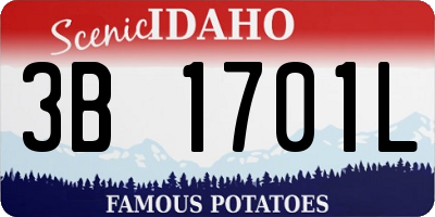 ID license plate 3B1701L