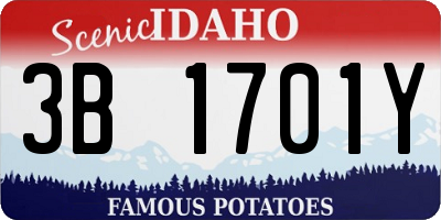 ID license plate 3B1701Y