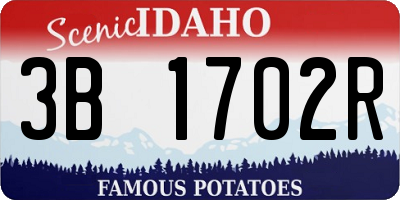 ID license plate 3B1702R
