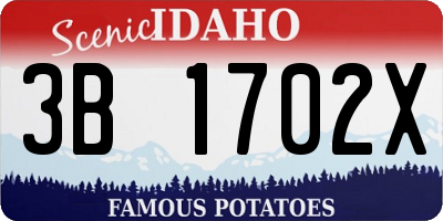 ID license plate 3B1702X