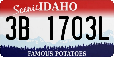 ID license plate 3B1703L