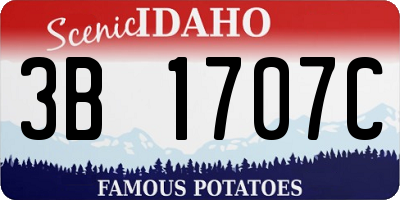 ID license plate 3B1707C