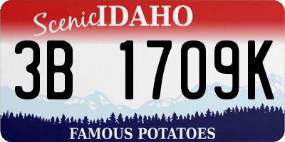 ID license plate 3B1709K