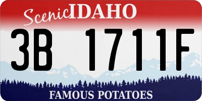 ID license plate 3B1711F