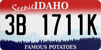 ID license plate 3B1711K