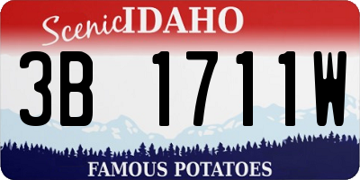 ID license plate 3B1711W