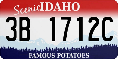 ID license plate 3B1712C