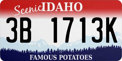 ID license plate 3B1713K