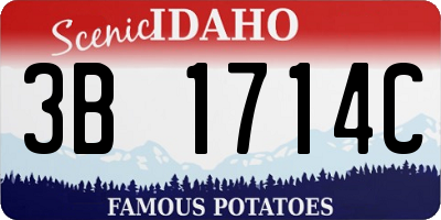 ID license plate 3B1714C