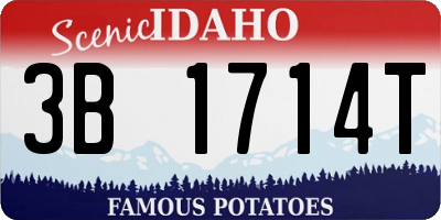 ID license plate 3B1714T