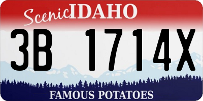 ID license plate 3B1714X