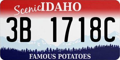 ID license plate 3B1718C