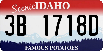 ID license plate 3B1718D