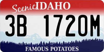 ID license plate 3B1720M
