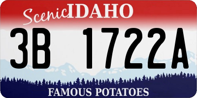ID license plate 3B1722A