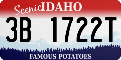 ID license plate 3B1722T