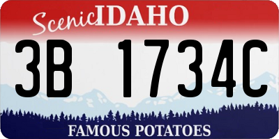 ID license plate 3B1734C