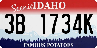 ID license plate 3B1734K