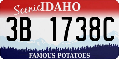 ID license plate 3B1738C