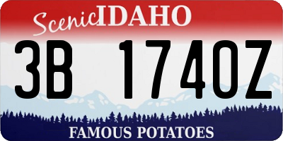 ID license plate 3B1740Z