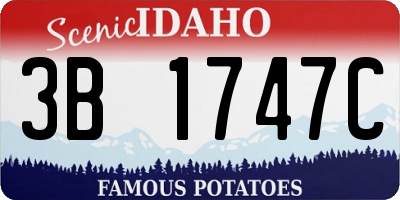 ID license plate 3B1747C