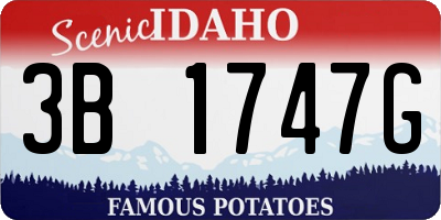ID license plate 3B1747G