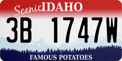 ID license plate 3B1747W
