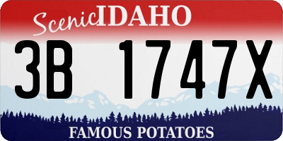 ID license plate 3B1747X