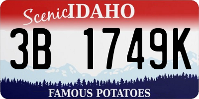ID license plate 3B1749K