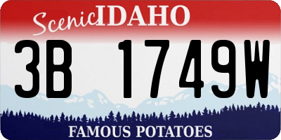 ID license plate 3B1749W