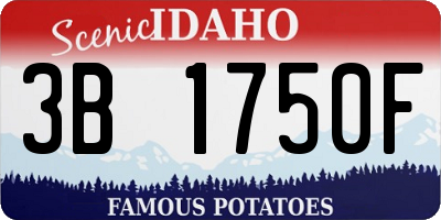 ID license plate 3B1750F