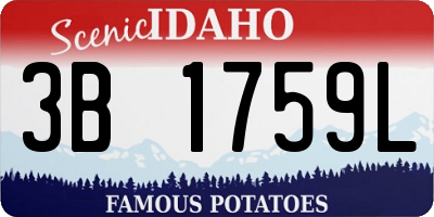 ID license plate 3B1759L