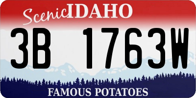 ID license plate 3B1763W