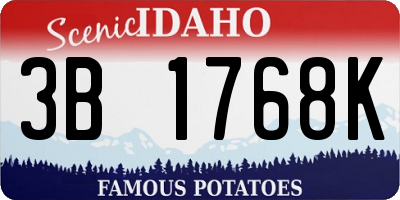 ID license plate 3B1768K