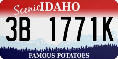 ID license plate 3B1771K