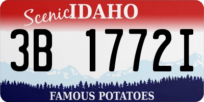ID license plate 3B1772I