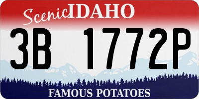 ID license plate 3B1772P