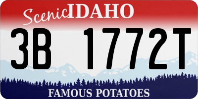 ID license plate 3B1772T