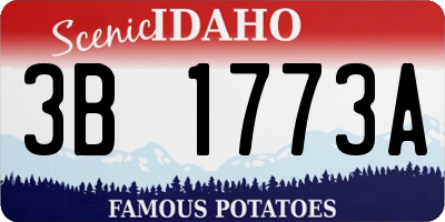 ID license plate 3B1773A
