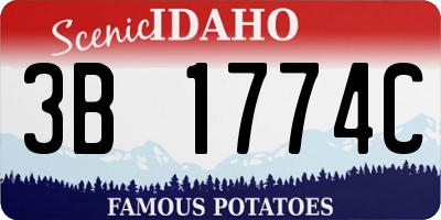 ID license plate 3B1774C